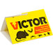 A yellow Victor Pest box with black and red text for hold fast tent glue boards.