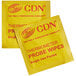 A yellow CDN packet of thermometer probe wipes with red text.