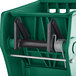 A green Lavex mop bucket with a black side press wringer.
