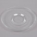 A clear glass plate with a circular ring.
