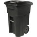 A Toter blackstone rectangular trash can with wheels and lid.