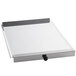 A white rectangular tray with a black handle on top.