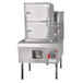 A large stainless steel Town Liquid Propane Steamer Range with two doors.