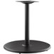 A black round table base with standard height column.