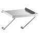 A silver rectangular stainless steel detachable drainboard on metal legs.