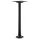 A black metal Lancaster Table & Seating outdoor table base with a black metal bolt down base and a counter height column.