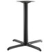 A Lancaster Table & Seating Excalibur black metal table base with a pedestal.