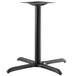 A Lancaster Table & Seating black metal square table base with four legs.