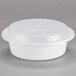 A Pactiv white plastic container with a lid.