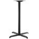 A black Lancaster Table & Seating Excalibur bar height table base column.