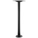A black metal Lancaster Table & Seating Excalibur bolt down table base with a bar height column.