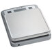A silver San Jamar digital portion scale on a white counter.
