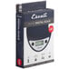 The blue San Jamar Escali digital portion scale in its packaging on a counter.