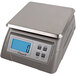 A San Jamar Alimento digital portion scale with a grey face on a counter.