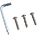 An Avantco hardware kit with a bolt, screws, and hex key on a white background.