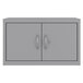 A gray Hirsh Industries wall mount cabinet with two doors.