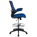 A blue Flash Furniture office chair with black accents and foot rest.