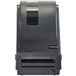 A black AvaWeigh thermal label printer with a clear cover.