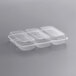 A Polar Pak clear plastic container with a clear lid holding six donut compartments.