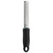 A Barfly stainless steel zester with a black Santoprene handle.