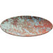 An American Metalcraft oval melamine serving board with a faux reclaimed wood design.