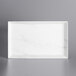 An American Metalcraft white rectangular melamine tray with a marble surface and gray border.