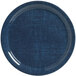 An American Metalcraft Jane Casual denim melamine plate with a textured dark blue pattern.