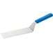 A Dexter-Russell Cool Blue Basics square edge turner with a blue handle.