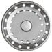 A silver circular Sink Basket Strainer with holes.