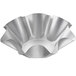 A silver Chicago Metallic Tortilla Shell Pan with wavy edges.