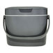 An OXO charcoal gray rectangular plastic compost bin with a handle.