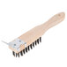A Thunder Group wire grill and oven brush with a wooden handle and metal bristles.