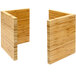 Two natural bamboo L-shaped risers.