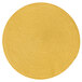 A close-up of a yellow woven RITZ® round polypropylene placemat.