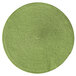 A green woven round RITZ® polypropylene placemat.