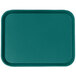 A teal Cambro fast food tray on a table.