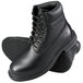 A pair of Genuine Grip black leather boots with a non slip sole.
