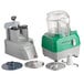 AvaMix Revolution food processor with a green and grey design and a blade.