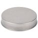A round metal cake pan with a white background.
