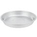 A silver pan with a round bottom.