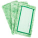 Three green Unger window cleaning pads with white trim.