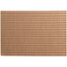 A tan, orange, and rust RITZ Open Basketweave placemat with small squares woven in.