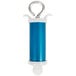 A blue and white Ateco cake decorating syringe in a blue cylinder with a white background.
