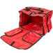 An American Metalcraft red nylon sandwich delivery bag with black trim.