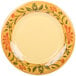 A white GET Venetian melamine plate with a yellow and orange floral design.