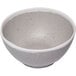 A white melamine bowl with grey speckles.