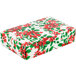 A white holiday candy box with red poinsettia design.