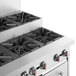 A stainless steel Cooking Performance Group gas range with six burners and one oven.