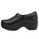 A black leather SR Max Geneva women's casual shoe with a rubber sole.