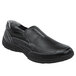 A black leather SR Max men's slip on shoe.